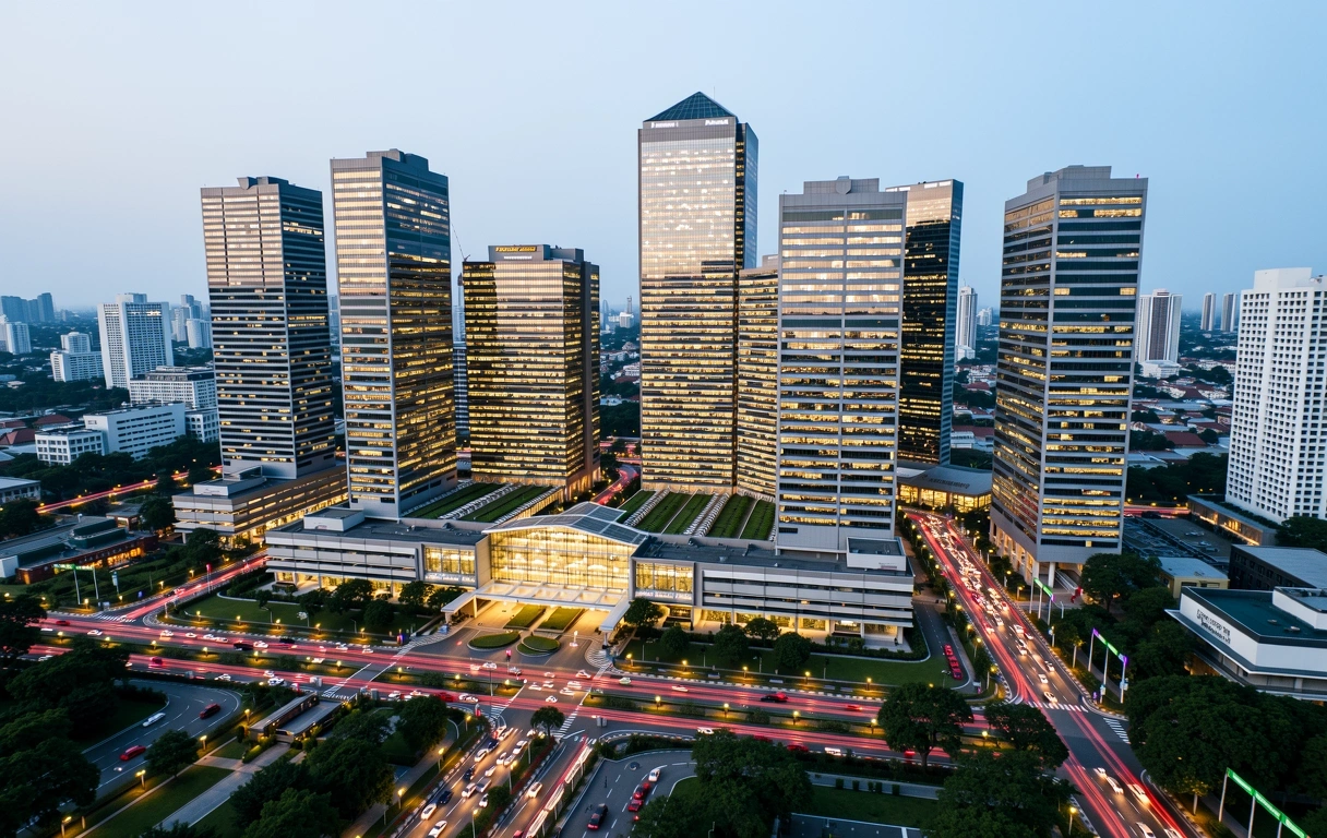 Jakarta Central Business District at night
